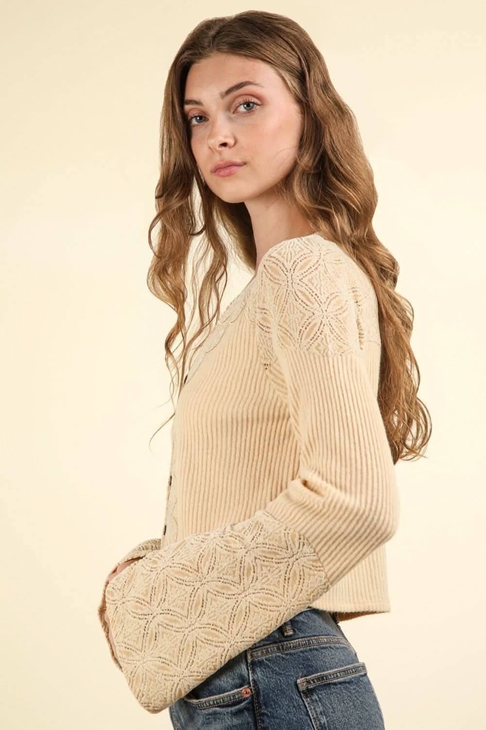 Very J lace detail crop top - Love Salve